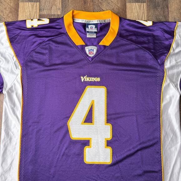 Minnesota Vikings Jersey Men's XL Purple Reebok Brett Favre Athletic Football - Picture 5 of 11